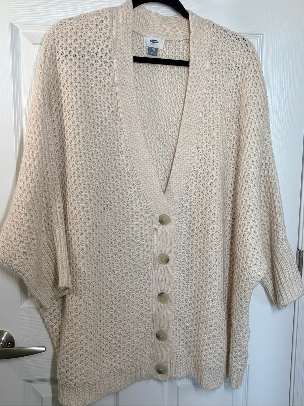 Old Navy Cream Open-Knit Button Front Cardigan